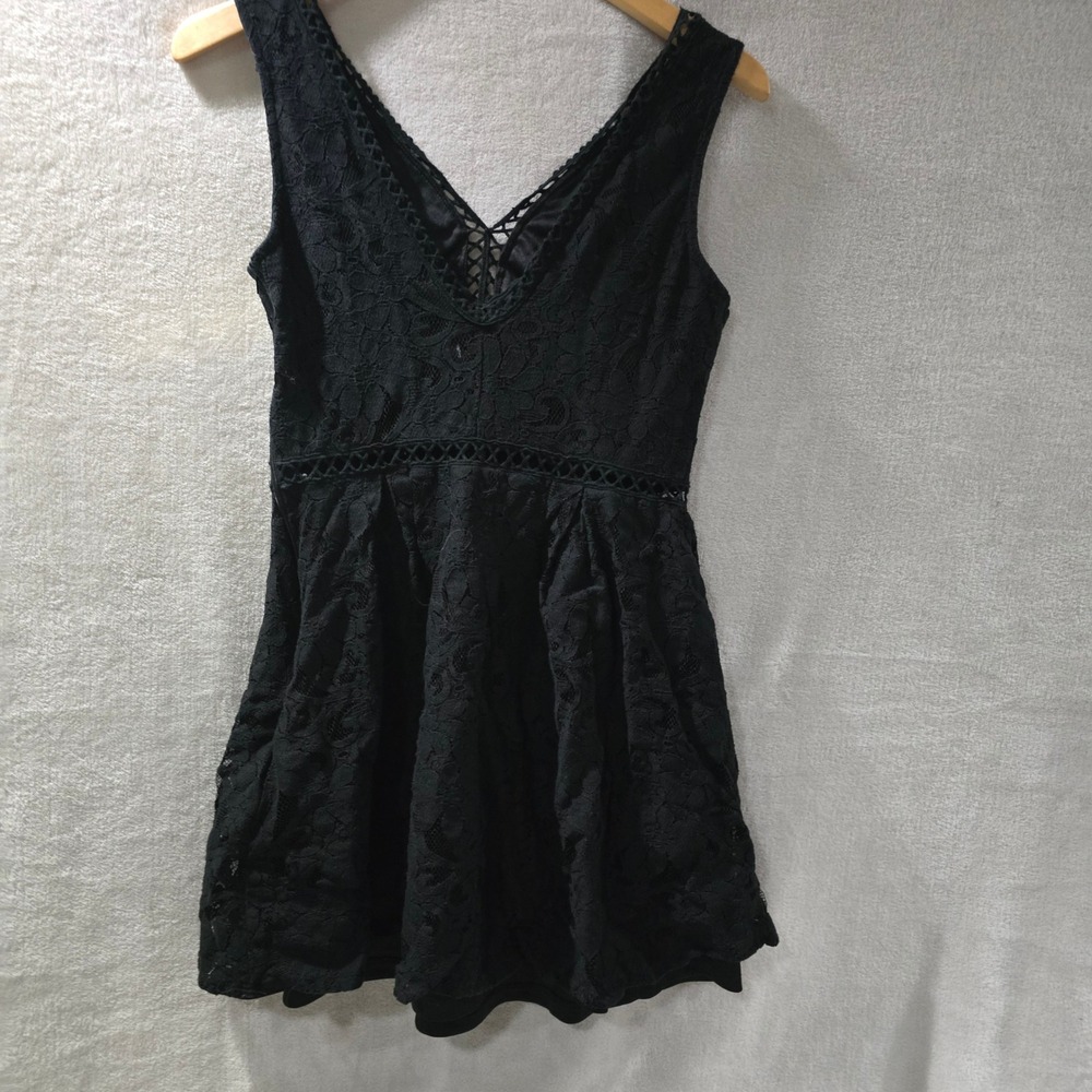 Charlotte Russe Womens‎ Dress Black Lace Mini Size Large
